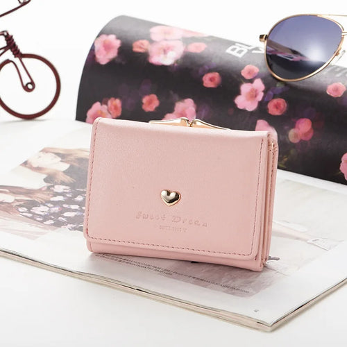 2024 nuevo monedero femenino corto versión coreana de estudiantes fresco plegable Mini billetera de Metal lindo bolso de animales