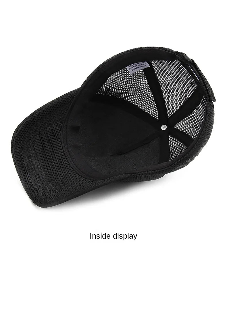 Gorra de béisbol de malla de verano de talla grande de cabeza grande para hombres y mujeres gorra transpirable de camionero ajustable para deportes al aire libre correr