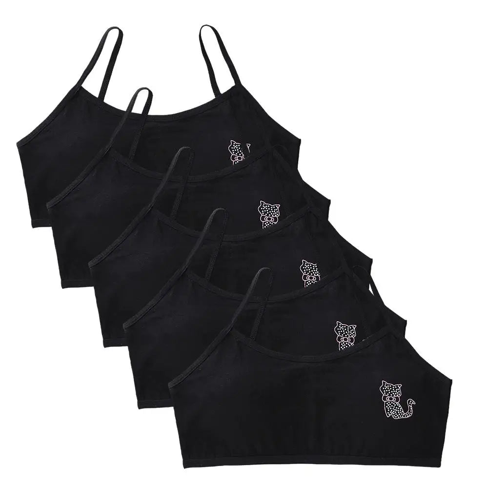 5 unids/lote Teeange niñas pequeñas sujetadores de entrenamiento Purbery School Girl Sujetador deportivo niños almohadilla para el pecho desmontable ropa interior niños Tops de tubo