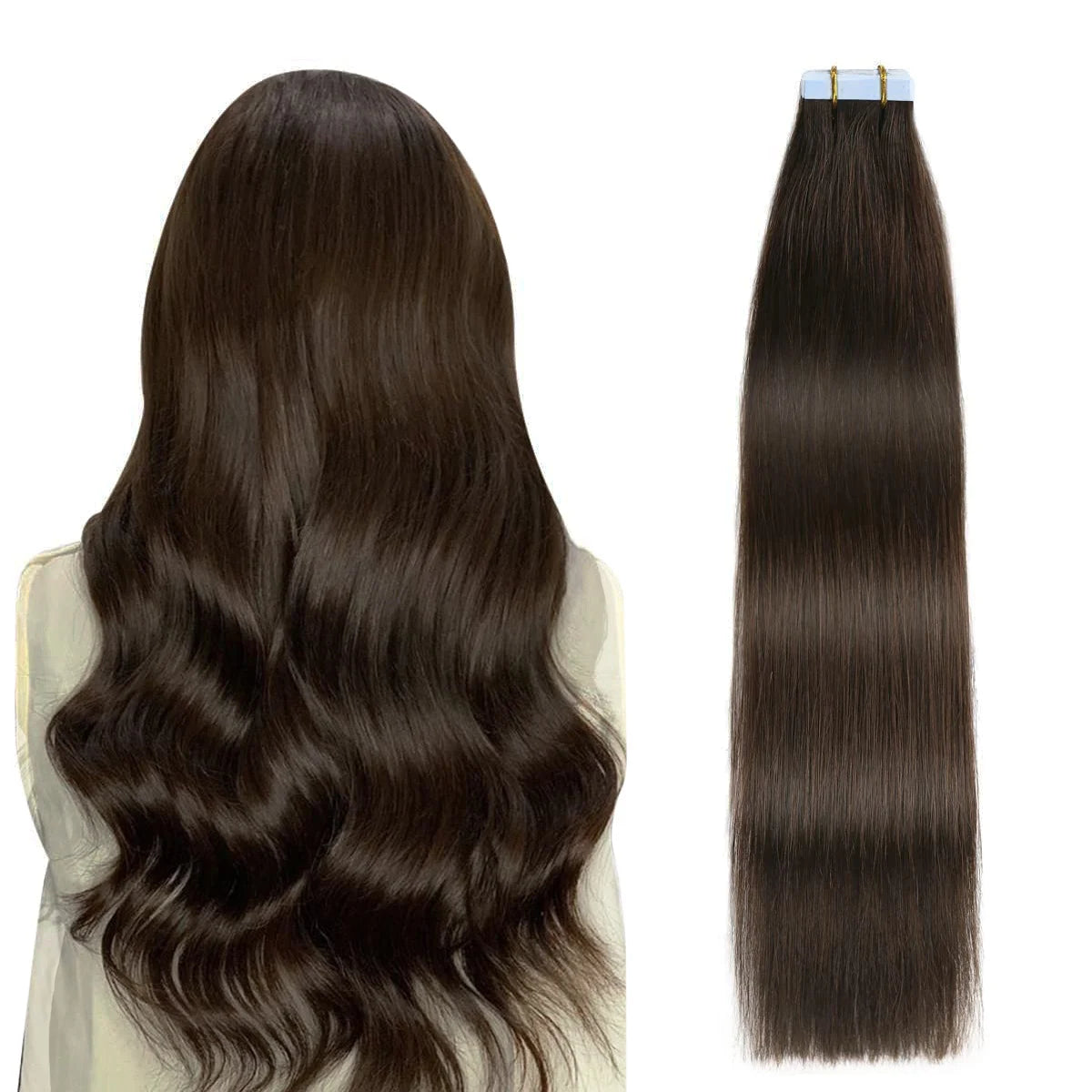 Extensiones de cabello con cinta Invisible, extensiones de cabello Remy Real para mujeres, postizos rectos de color rubio ceniza mezclado rubio platino