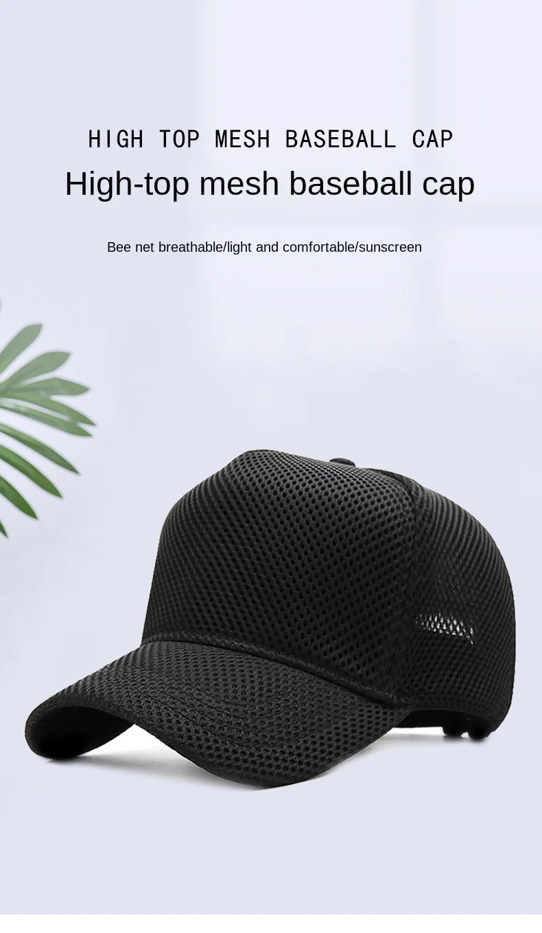 Gorra de béisbol de malla de verano de talla grande de cabeza grande para hombres y mujeres gorra transpirable de camionero ajustable para deportes al aire libre correr