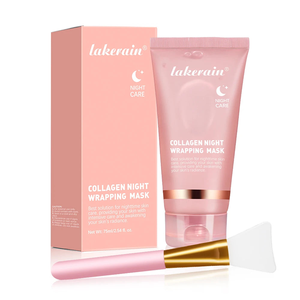 Mascarilla Facial Nocturna de Colágeno, Exfoliante, Hidratante, Reduce las Líneas Finas, la Sequedad, Hidratación, Iluminadora, Cuidado de la Piel Coreano