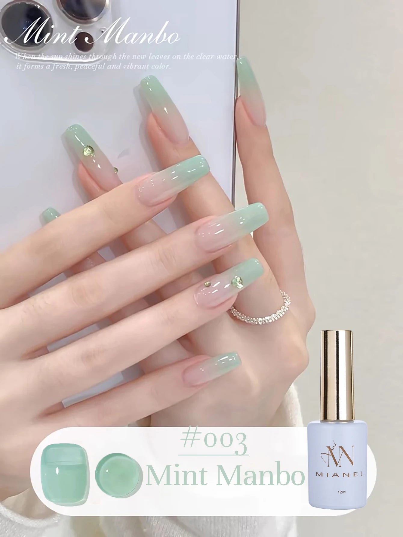 Esmalte de Uñas en Gel MIANEL Colorful Rock Slice, Amarillo Lechoso-Blanco Brillante, Crema Blanca, Efecto Leche Huhu Dopamina, 12ml, 1-6 Unidades