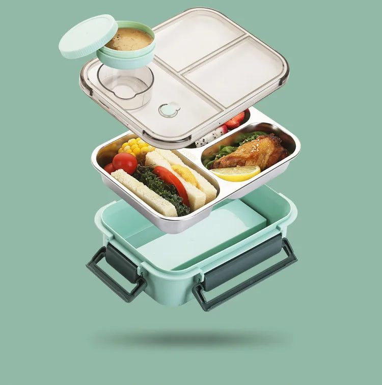 Fiambreras portátiles de 850ml para niños y adultos, caja Bento para sopa térmica, contenedor de almacenamiento de alimentos con calefacción aislada de acero inoxidable