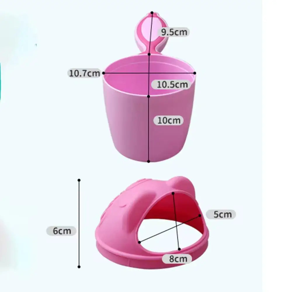 Taza de champú para bebé, Cubo de baño para bebé, cuchara de baño para niños, taza para lavar el cabello, Kit de baño para bebé, juego de baño para bebé de dibujos animados, cubo divertido