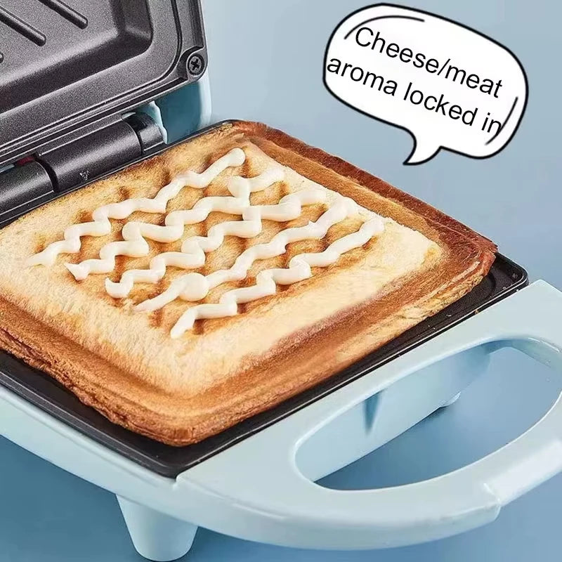 EDTID-máquina eléctrica para hacer sándwiches, Mini máquina ligera para comida, pan, Muffin, desayuno, tortilla de huevo, sartén para hornear, Panini, calentador para parrilla, horno EU