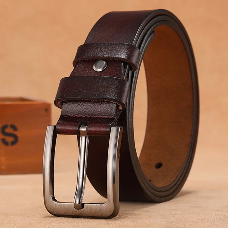 Cinturones masculinos de cuero genuino de alta calidad con hebilla grande y larga, cintura para hombre 110 120 130 140 150 160 170cm, cinturones de talla grande para hombre