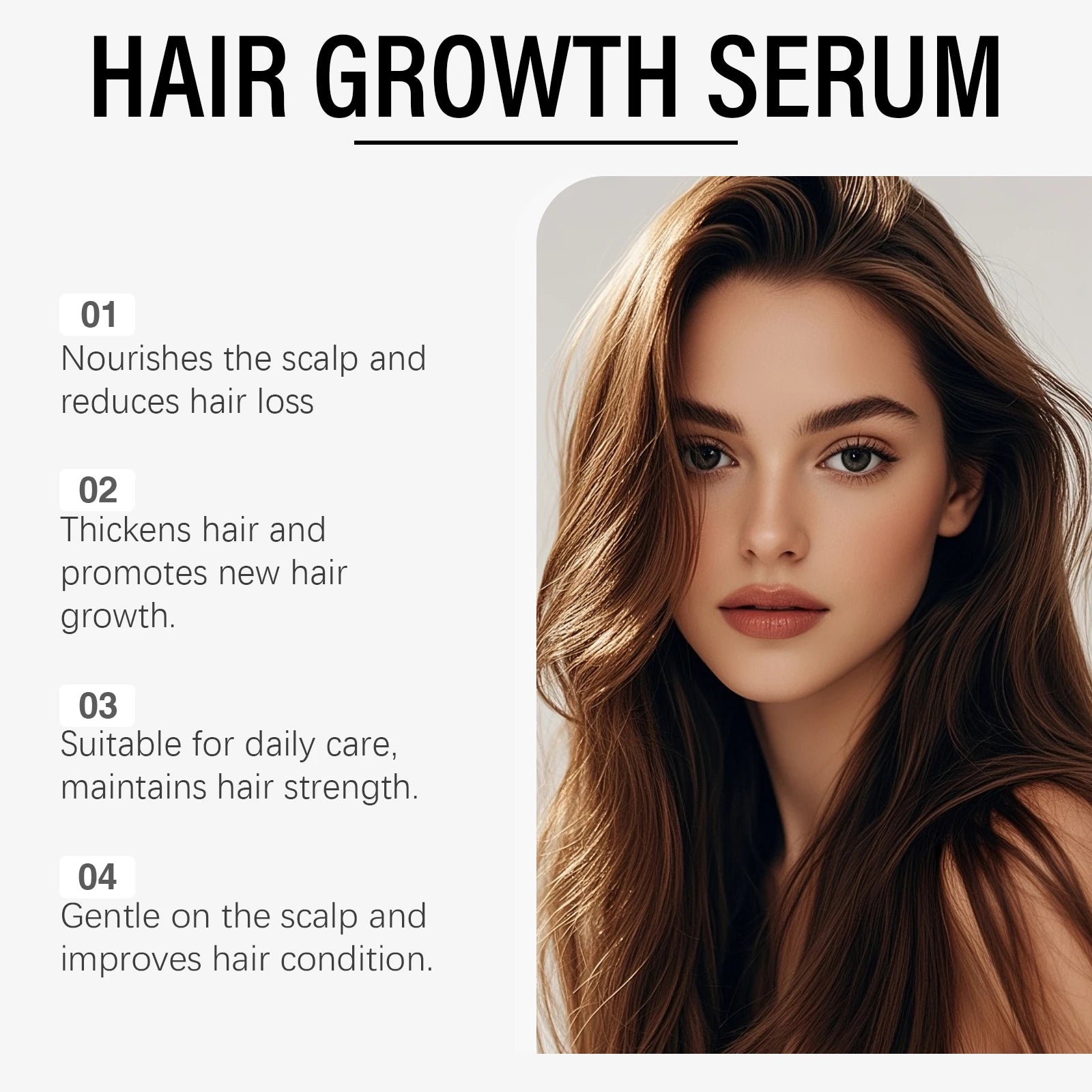 Suero para el crecimiento del cabello, fortalece las raíces del cabello, promueve el recrecimiento del cabello, anticaída del cabello, nutre el cuero cabelludo, repara el cuidado del cabello