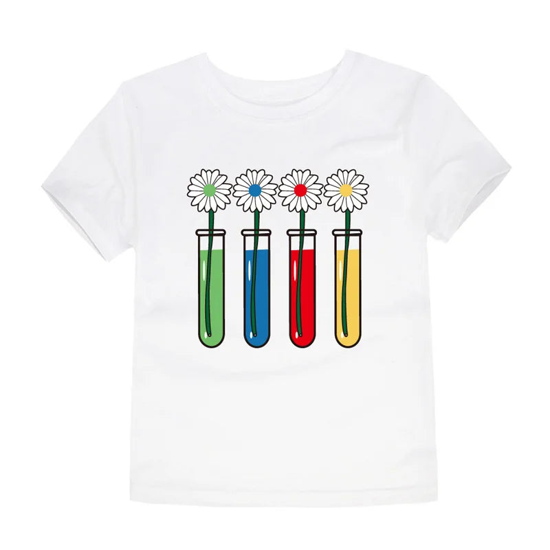 Camisetas con dibujos de arcoíris para niñas, ropa 2024 de algodón para verano, 2 a 3, 4, 5, 6, 7, 8, 9, 10, 11, 12, 13, 14 años, 100%