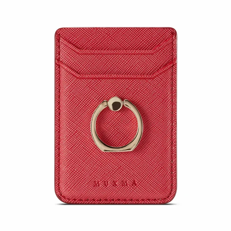 Tarjetero de cuero adhesivo 3M adhesivos tarjeta de identificación de crédito teléfono móvil bolsillo trasero funda tipo billetera pegatina soporte para teléfono Suporte Celular