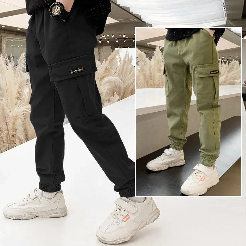 2025 nueva primavera otoño pantalones para niños pantalones casuales de estilo largo para niños de 3 a 12 años pantalones deportivos para niños adolescentes al aire libre