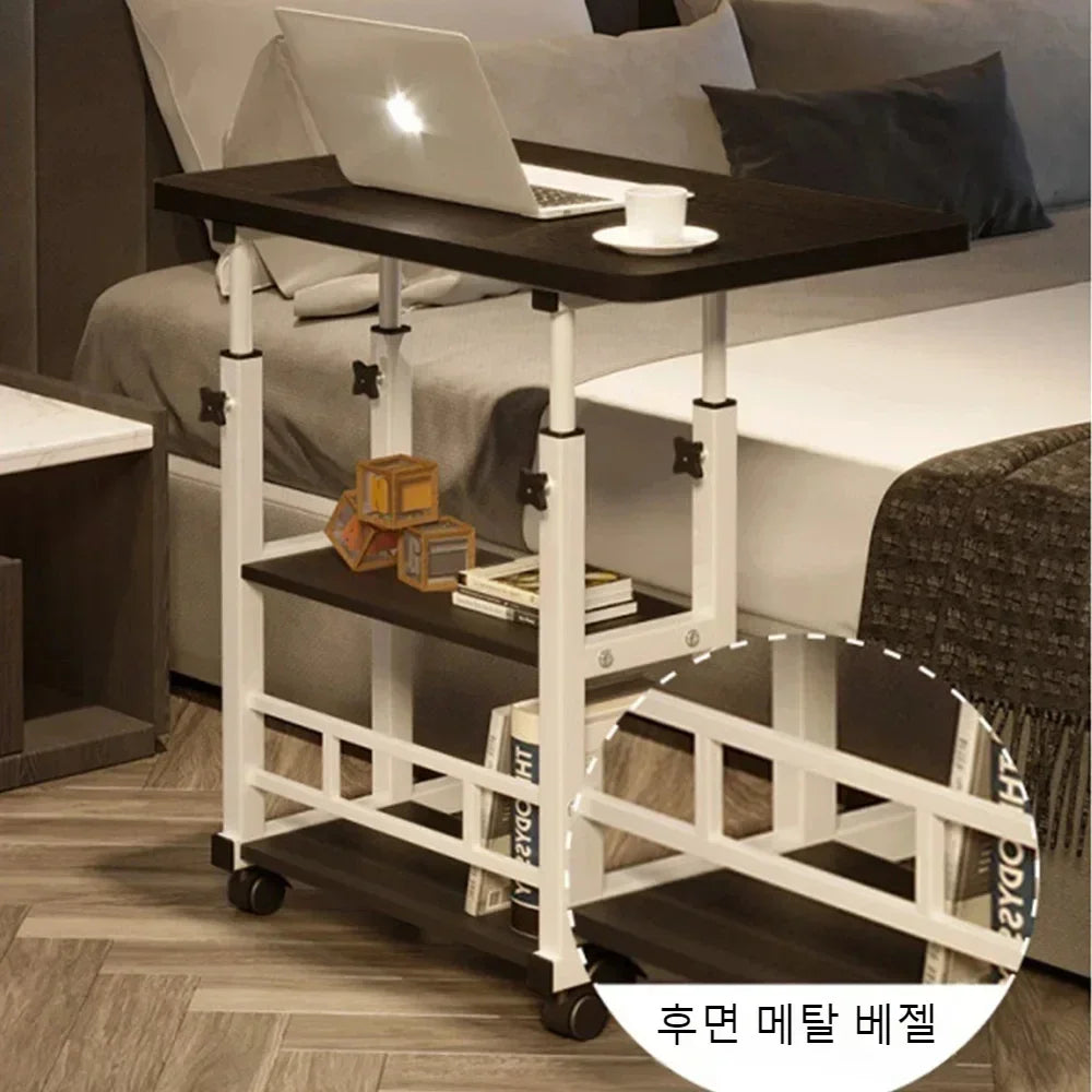 Escritorio para ordenador portátil ajustable Simple con ruedas, mesita de noche móvil, mesa elevadora para ordenador, escritorio para dormitorio, oficina, mesa de estudio portátil