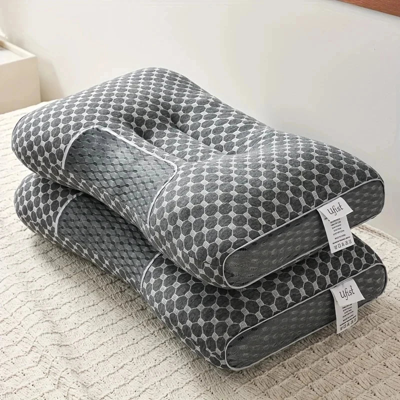 Almohada Cervical Ergonómica para Todas las Estaciones, 2 Piezas, Ajustable, con Soporte Cervical y Masaje, Cómoda para Dormir en Casa