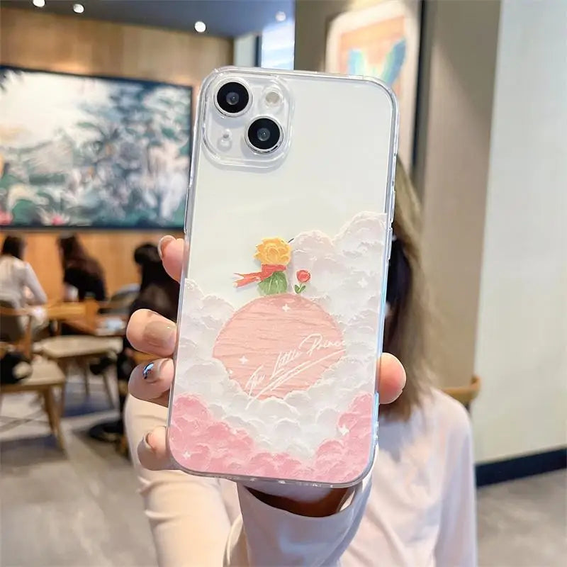 Funda de teléfono de TPU del Principito para iPhone 15 Pro max 14 16 13 12 Mini 11 XS XS 7 8 Plus carcasa protectora de pantalla a prueba de golpes
