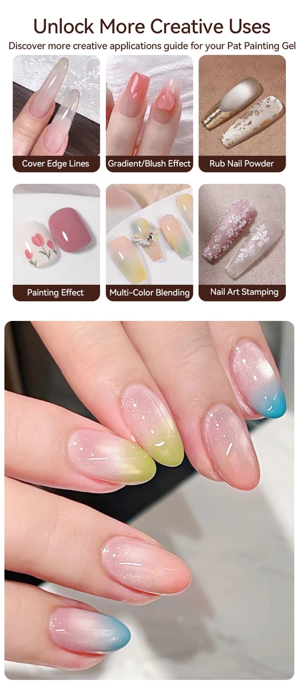 UR SUGAR 9 colores Pat pintura Gel uñas 4 en 1 semipermanente remojo uñas LED UV usadas para patrón de estampado degradado
