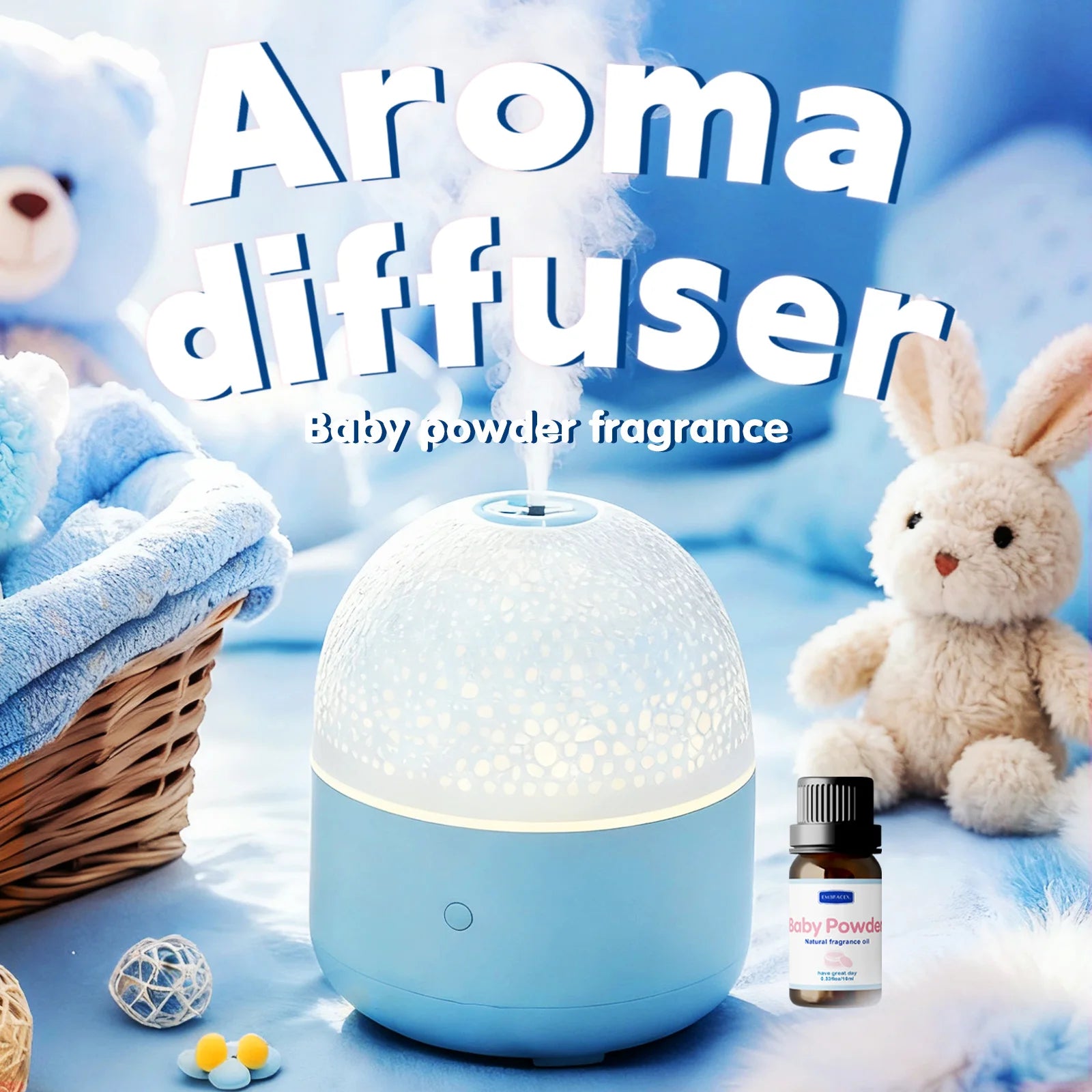 Aceite esencial en polvo para bebé, aceite aromático de larga duración, aceite de masaje para el cuidado corporal con aroma dulce cálido, regalo para amigos, 10ml
