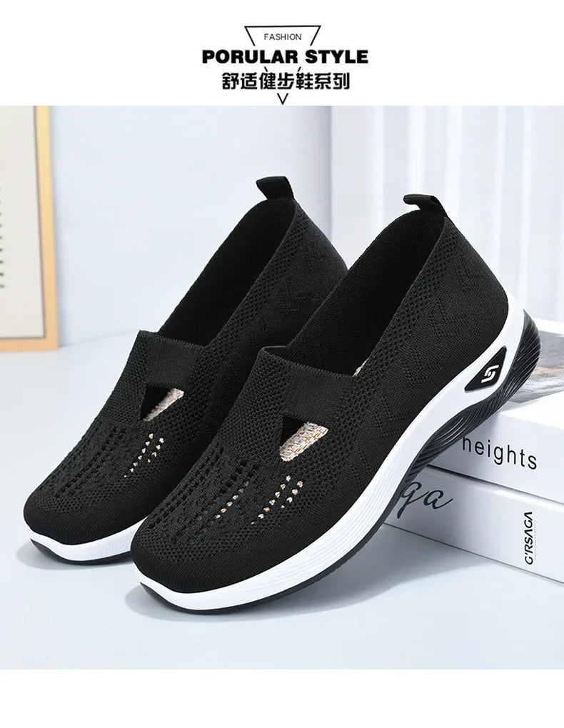 Zapatos de mujer 2025, zapatillas informales de verano, suela gruesa de malla transpirable, asequible, envío gratis