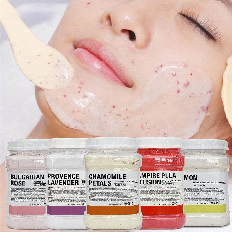 6 uds máscara de gelatina en polvo al por mayor 650G máscaras profesionales uso en salón de belleza productos para el cuidado de la piel Facial