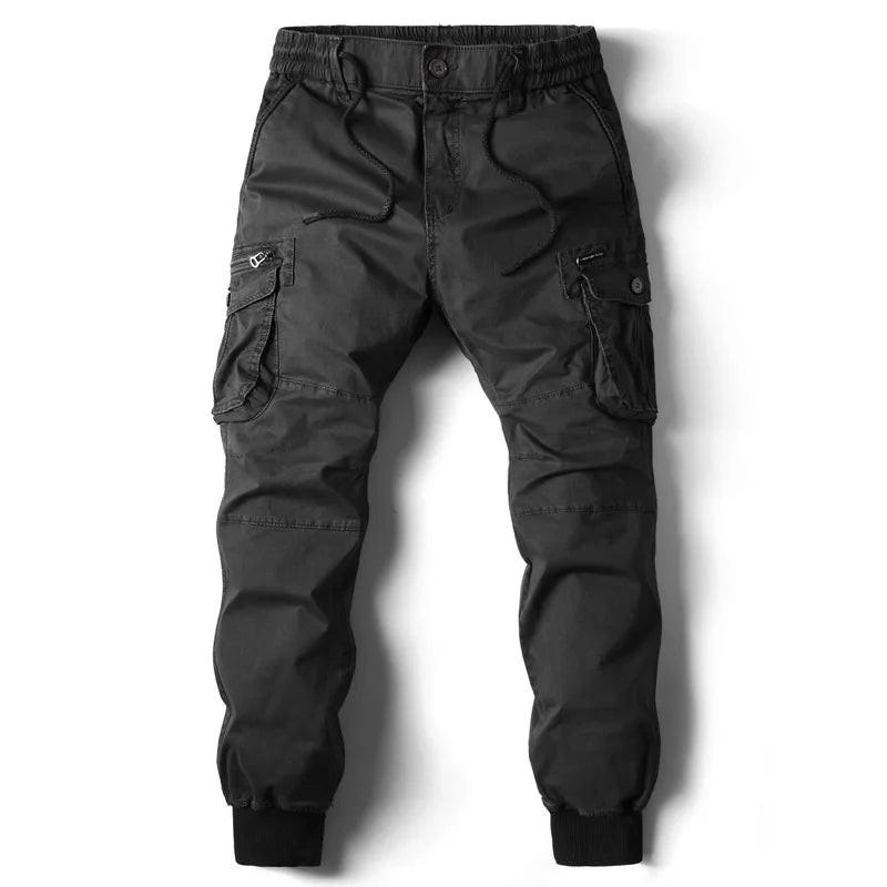 2025 Nueva Primavera Pantalones Cargo de algodón para hombres Ropa Otoño Moda Casual Cintura elástica Calidad Pantalones Tipo Pantalones Cargo Hombres