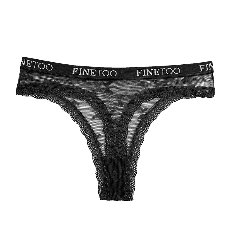 3 uds FINETOO Tanga para mujer bragas de encaje Tanga Sexy para mujer ropa interior de cintura baja comodidad sólida calzoncillos femeninos lencería S-XL