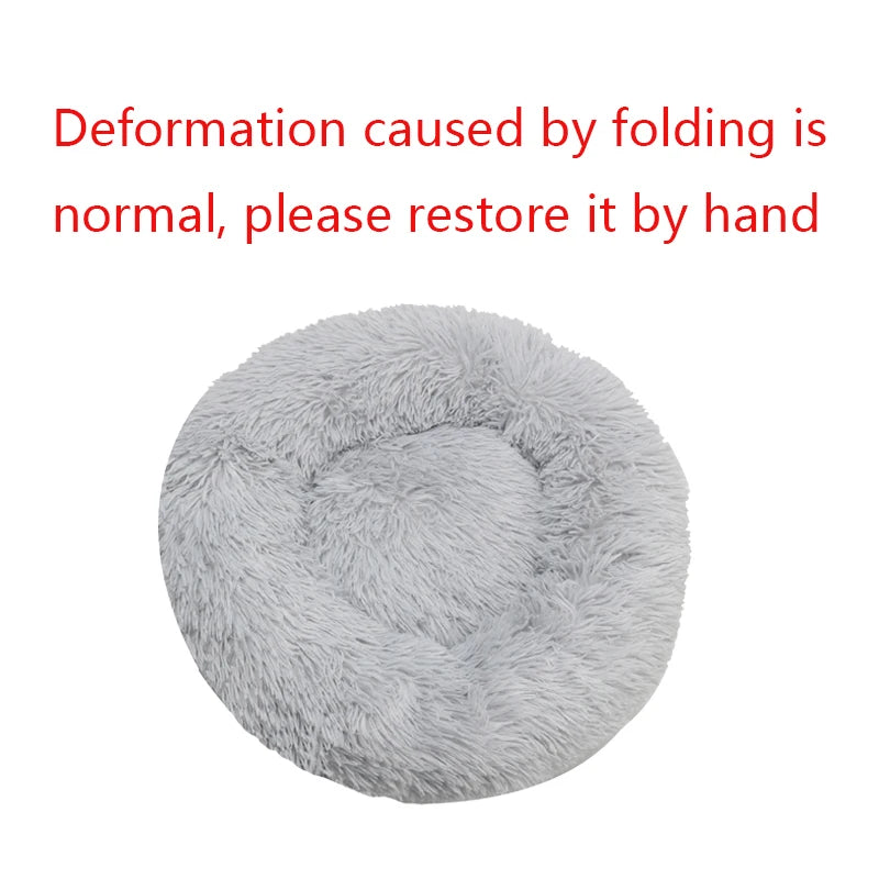 Cama redonda para perros, cama cálida de invierno para gatos, cesta de felpa para perros, cama lavable para mascotas, sofá para perros pequeños, medianos y grandes