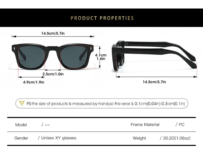 2025 Nuevas gafas de sol cuadradas para hombres Arrove Docration Fashion Simplify Gafas de sol unisex UV400 Adecuado para una escena versátil