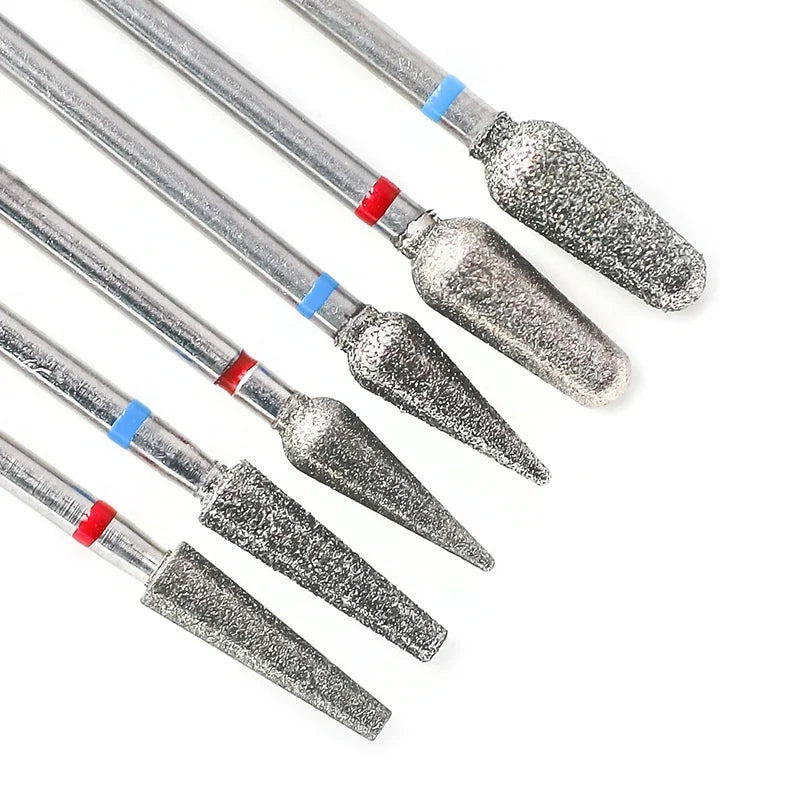 Brocas de cerámica para uñas de diamante, fresa para manicura, limas rotativas para cutículas izquierda y derecha, herramientas de accesorios para uñas DIY