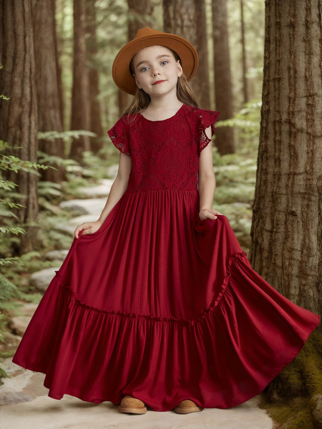 Vestidos largos bohemios de encaje para niñas de 3 a 14 años, vestido de fiesta de princesa con flores para bebés y niños, disfraz, ropa para niños
