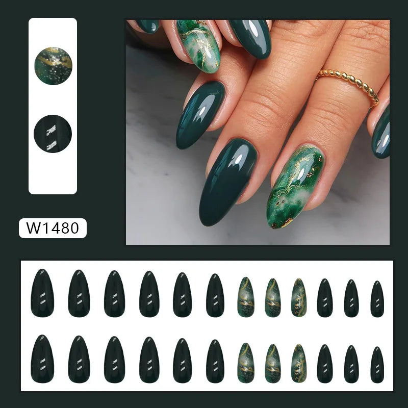 Dulce francés 24 Uds. De uñas postizas degradadas rosas, manicura de dedos artificiales brillantes, uñas postizas reutilizables para mujeres