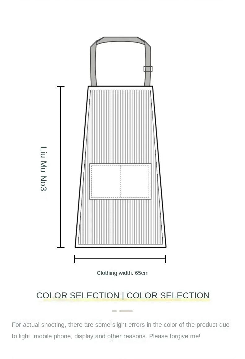 Delantal de lino a rayas para el hogar, sin mangas, cuello colgante, elasticidad ajustable, cocina, jardinería, delantal de estilo japonés nuevo