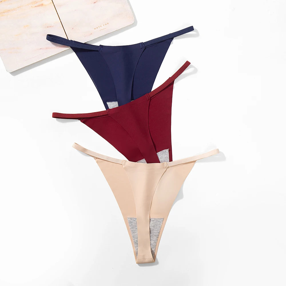 Giczi-bragas tipo Tanga para mujer, ropa interior sin costuras, lencería Sexy, bragas de Bikini para mujer, tangas XXL de talla grande