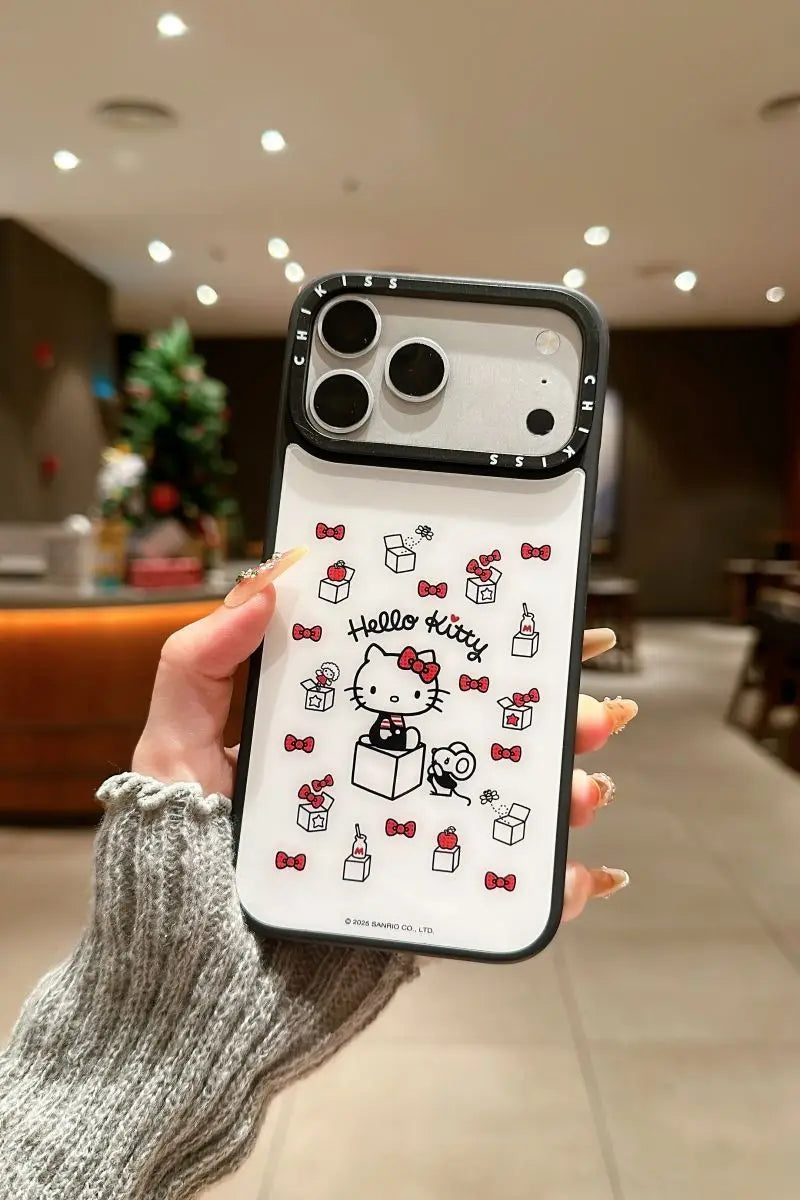 Funda de Teléfono con Diseño de Hello Kitty de Sanrio Coreano, para iPhone 17 Pro Max 16 15 14 Plus, con Soporte Magnético, Antigolpes, Estilo INS