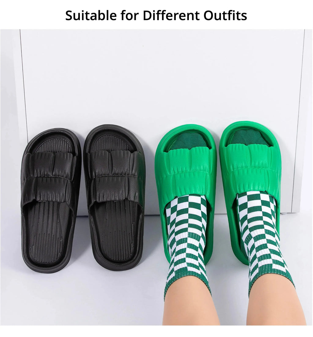 Zapatillas de nube de suela blanda para mujer, sandalias de playa para interiores y exteriores con plataforma gruesa, chanclas antideslizantes de EVA de verano