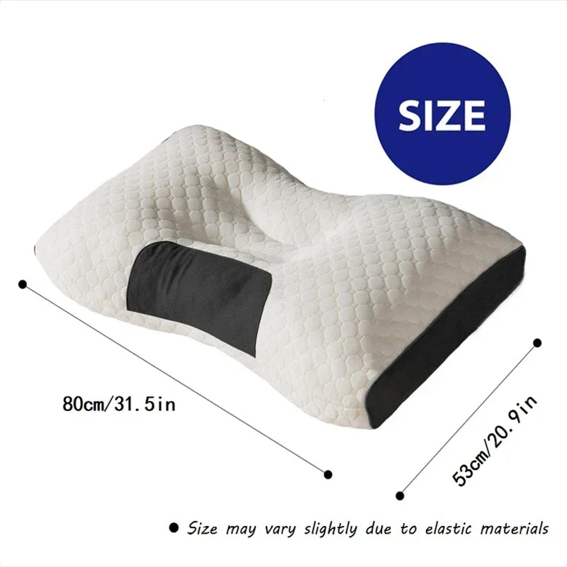 Almohada Cervical Ergonómica para Todas las Estaciones, 2 Piezas, Ajustable, con Soporte Cervical y Masaje, Cómoda para Dormir en Casa