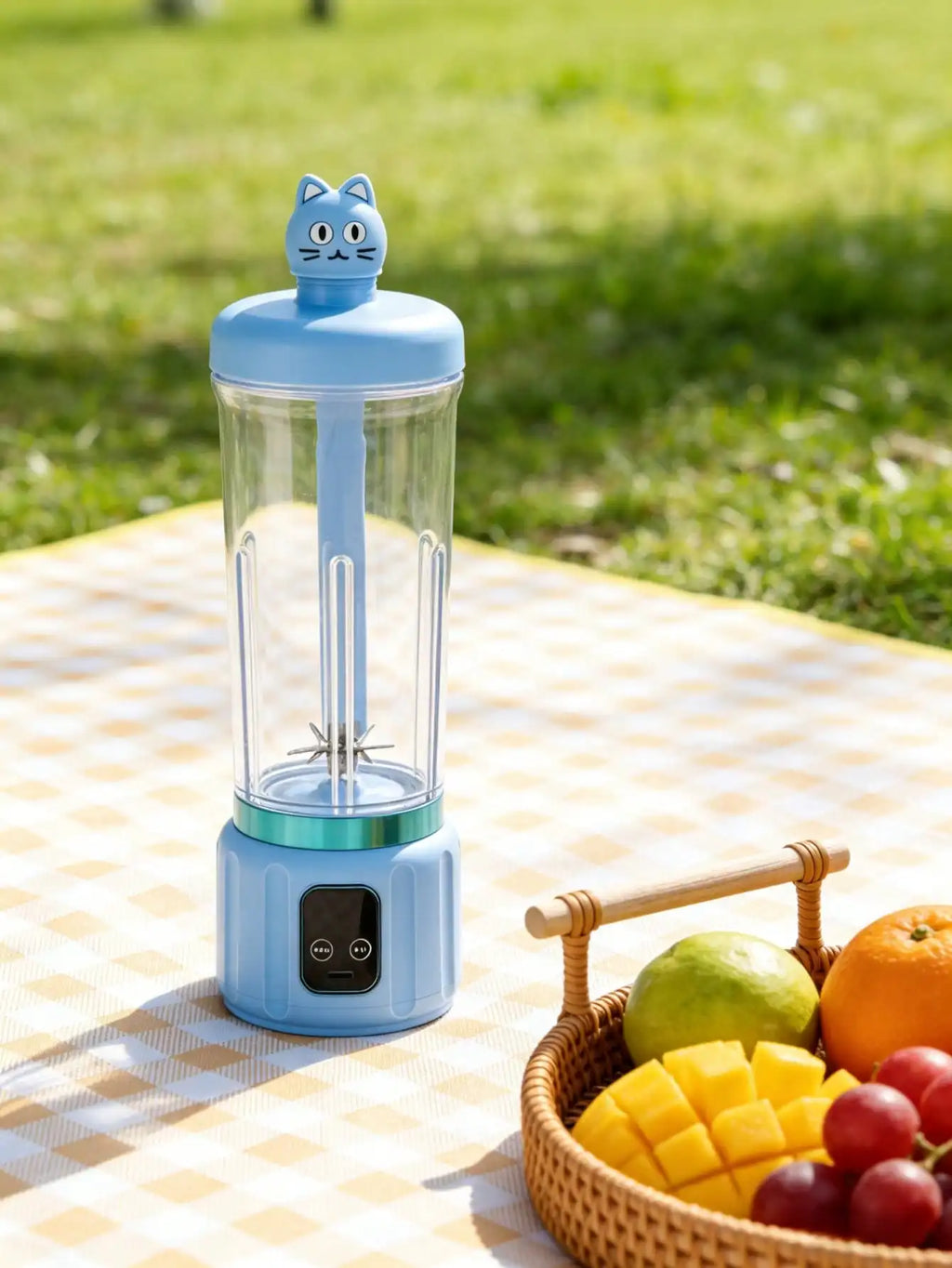 Exprimidor portátil con carga USB de 12 cuchillas, mini licuadora personal de 500 ml, máquina eléctrica para hacer batidos, mezclador compacto recargable para batidos, bebidas de frutas y verduras, uso en viajes, hogar, of