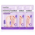 3 pares SADOER mascarilla de lavanda para pies mascarilla exfoliante de pies hidratante antienvejecimiento pies pedicura exfoliante pies cuidado de la piel
