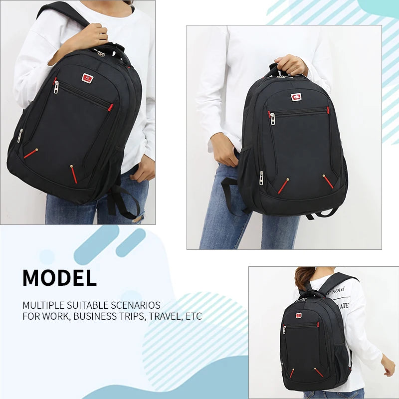 Mochila de Estilo Moderno para Hombre, Mochila Casual de Gran Capacidad, Bolsa de Viaje Multifuncional para Computadora, Mochila Escolar Mediana a Grande