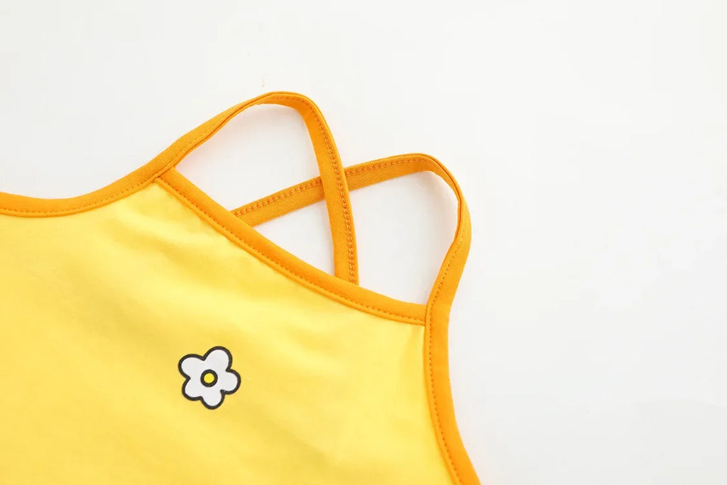 Ropa de verano para niños, camiseta sin mangas bonita de dibujos animados para niñas, chaleco informal coreano, camiseta bonita y dulce, disfraz para niñas 2024