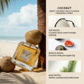 Perfume de Coco para Mujer, Aroma a Agua de Coco No Grasoso, Fragancia Tropical Unisex de Larga Duración para el Verano, Bruma Corporal