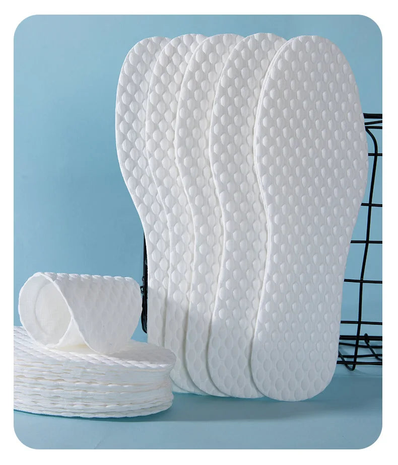 Nuevo 1/5/10 par/juegos plantillas desechables plantillas de pulpa de madera natural hombres y mujeres fino transpirable sudor suave cómodo almohadilla de zapato