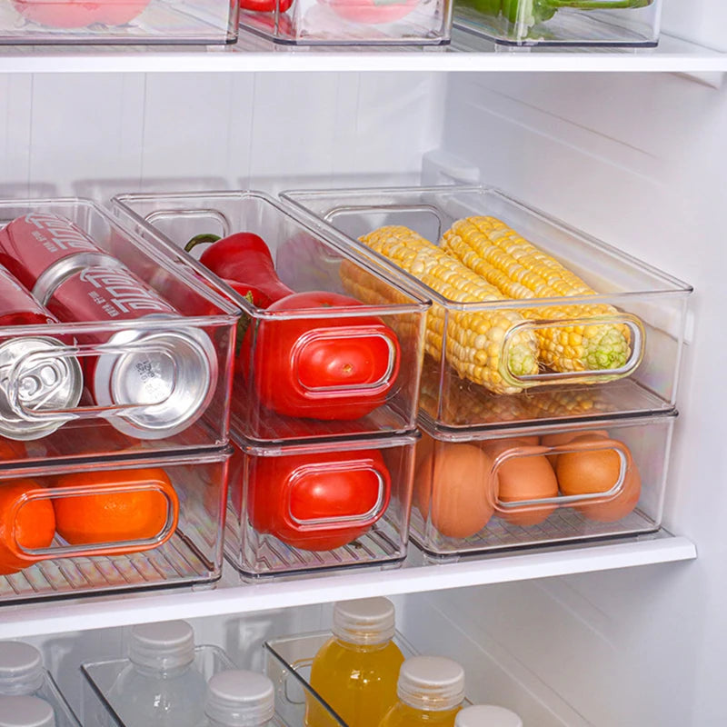 Caja de almacenamiento transparente para refrigerador, organizador de frutas y verduras, contenedor transparente para cocina, almacenamiento de alimentos y bebidas, 2030