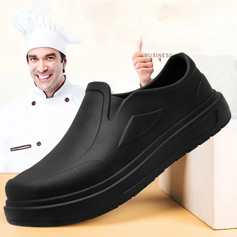 Zapatos de Chef para hombre, antideslizantes, resistentes al aceite, resistentes a la suciedad, zapatos de cocina, zapatos de trabajo, zapatos de lluvia de secado rápido, zuecos transpirables de gran tamaño
