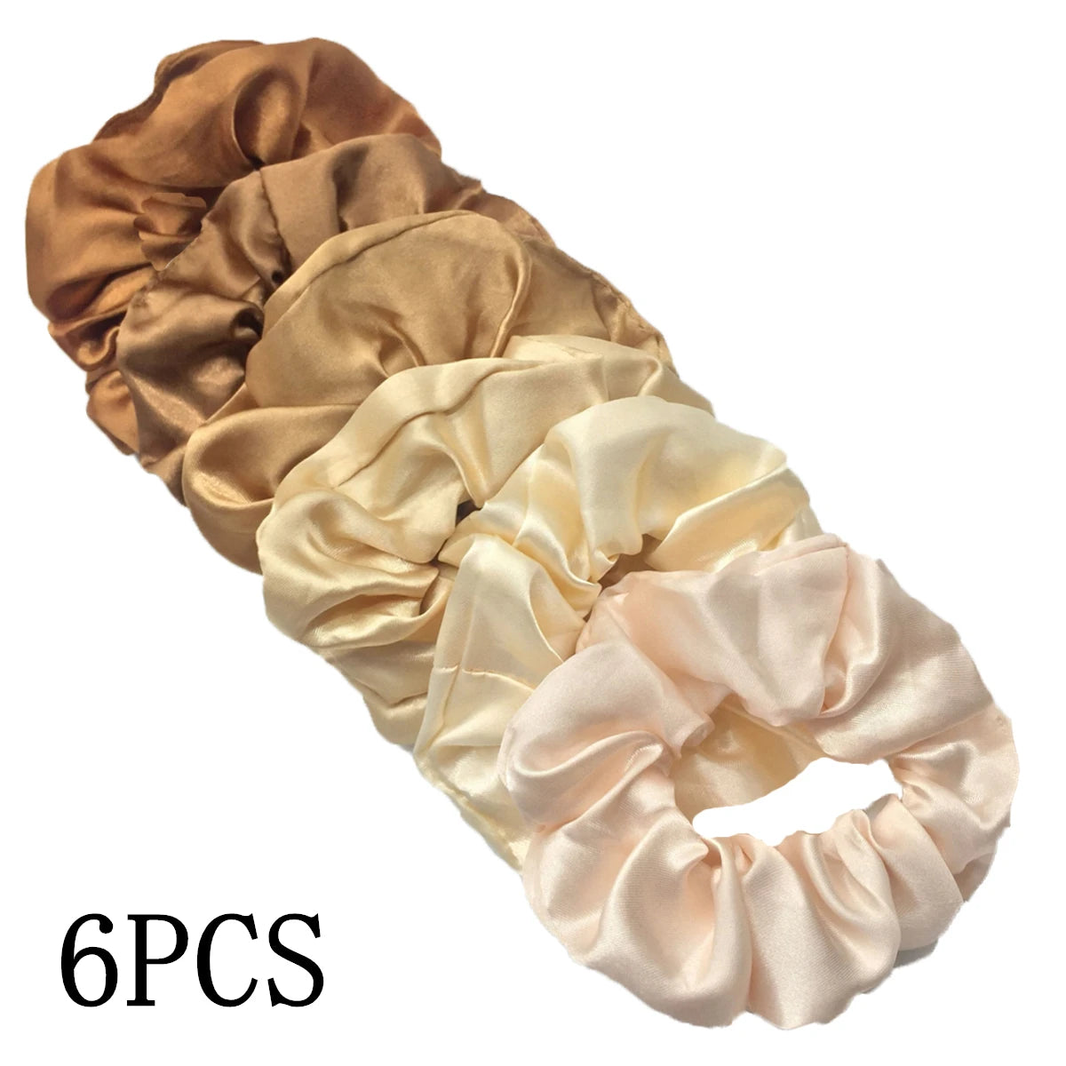 6 unids/lote, bandas para el pelo, lazos, cuerdas, soporte para cola de caballo para mujeres o niñas, accesorios, tocados de satén, Color sólido 100