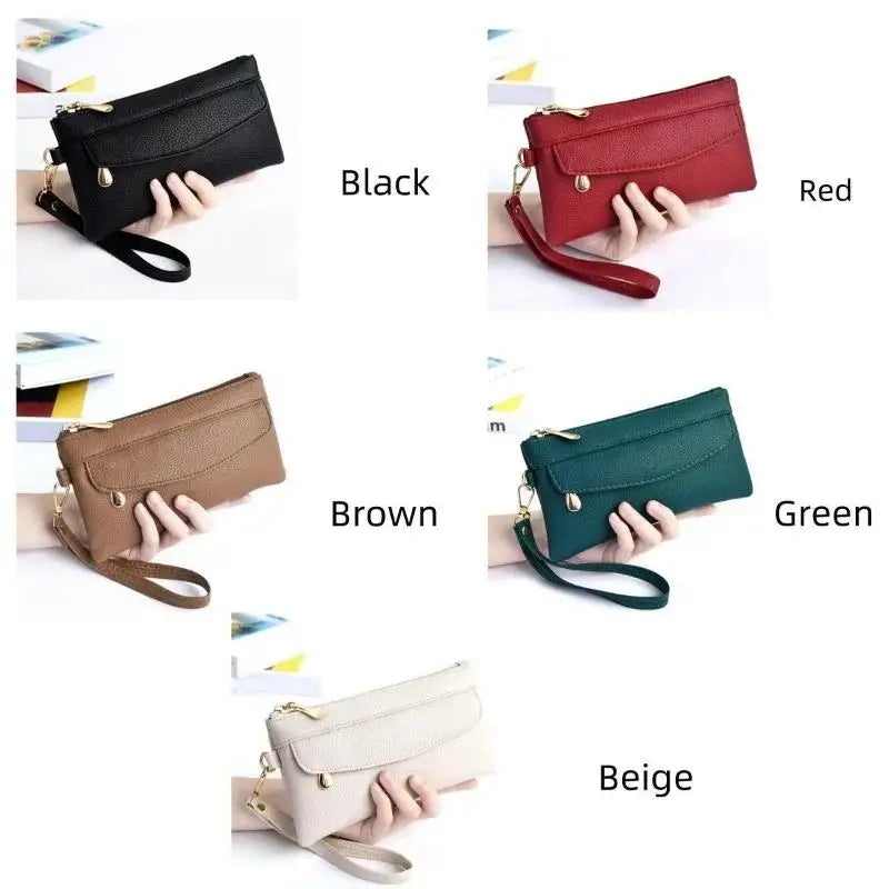 Nuevo Carteras de Pu para mujer, monederos a la moda con Cremallera larga, monedero para mujer, monedero