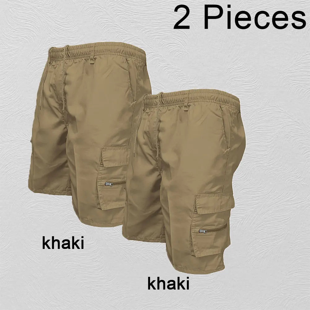 Pantalones cortos Cargo a la moda para hombre, pantalones tácticos para hombre, pantalones deportivos informales con bolsillos grandes, pantalones con paneles Cargo de talla grande para hombre