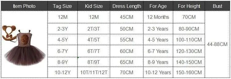 Vestido tutú de oso marrón para niñas, disfraz de Animal de Halloween, traje de Navidad y cumpleaños para niños, ropa para niños con orejas y cola de lazo