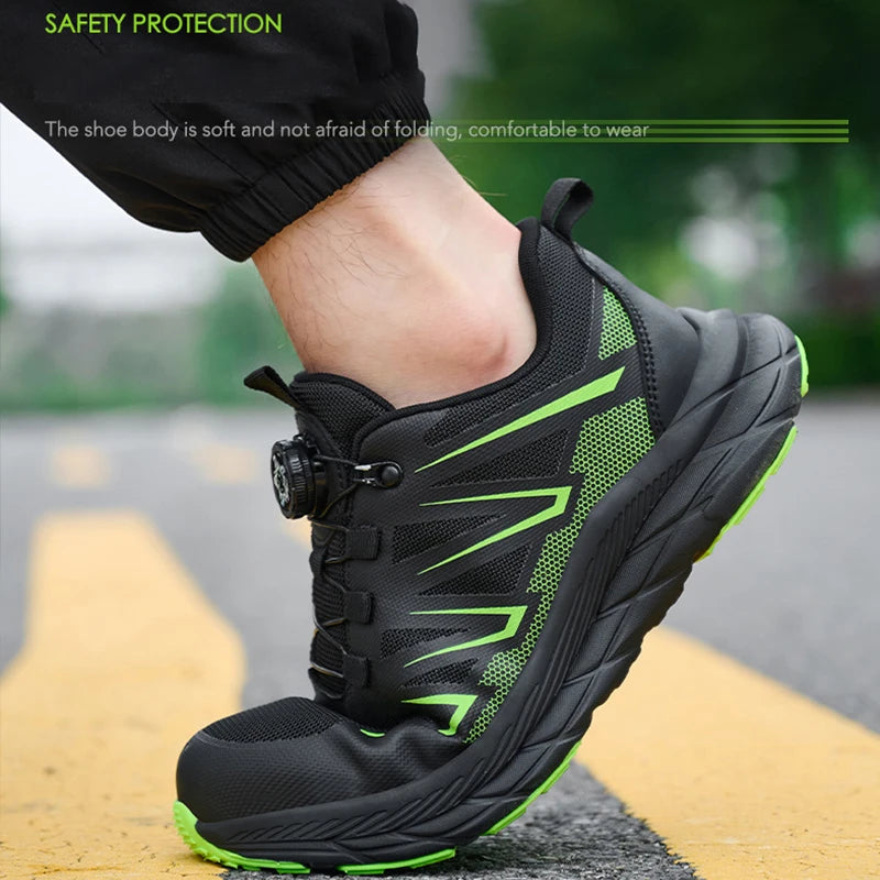 Zapatos de Seguridad de Moda para Hombre, Zapatos de Trabajo con Puntera de Acero, Protección Anti-aplastamiento y Anti-pinchazos, Zapatos Funcionales de Construcción, Botas de Trabajo para Hombre