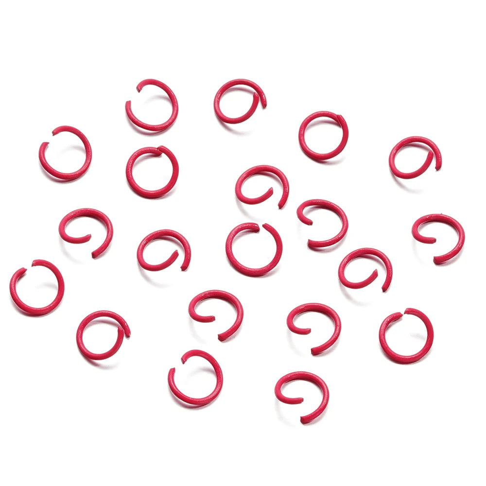 100 unids/lote 1,2x10mm anillos abiertos coloridos conector de anillo de salto dividido para hacer joyería Diy accesorios suministros