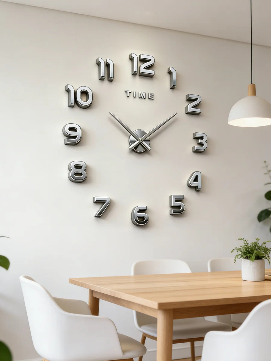 Reloj de pared grande 3D, relojes de pared clásicos luminosos, reloj Digital DIY, relojes de pared, pegatinas, reloj silencioso para el hogar, mesa de salón