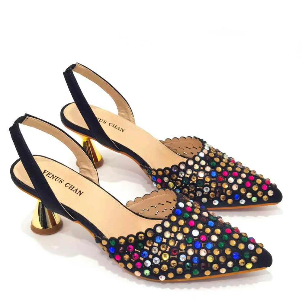 Sandalias con fondo de Muffin decoradas con cuentas para mujer, zapatos y bolso cómodos y versátiles, elegantes, a la moda, verano, 2023